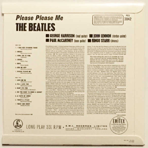 Back Cover, Beatles (The) - Please Please Me [Encore Pressing]